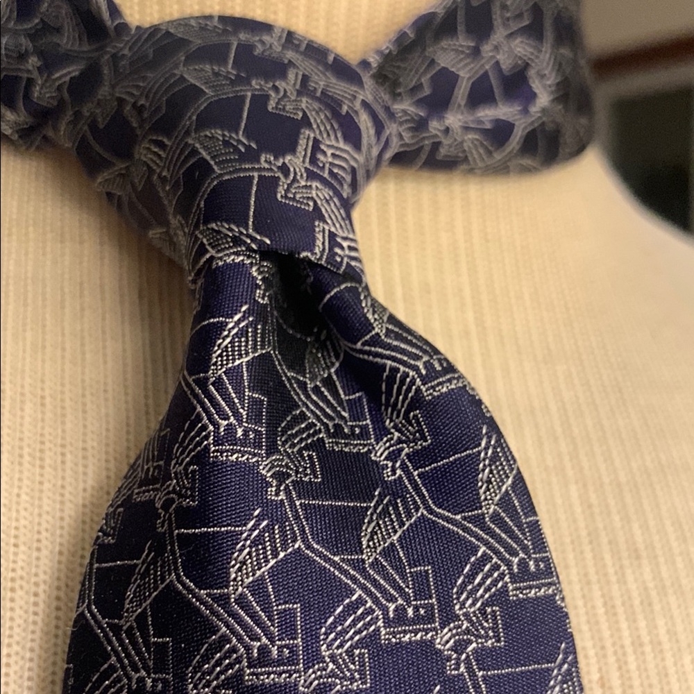 ERMENEGILDO ZEGNA ABSTRACT PRINT GREAT WALL OF CHINA NECKTIE CELEBRATING BEIJING